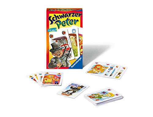 Ravensburger 23409 - Peter Negro, Juego para 2-6 Jugadores, Juego de niños a Partir de 3 años, Formato Compacto, Juego de Viajes, Juego de Cartas