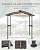 BPS 8x5 FT BBQ Grill Gazebo with Double-Tier Polycarbonate Roof, Steel Frame & Side Shelves, for Outdoor, Patio, Backyard