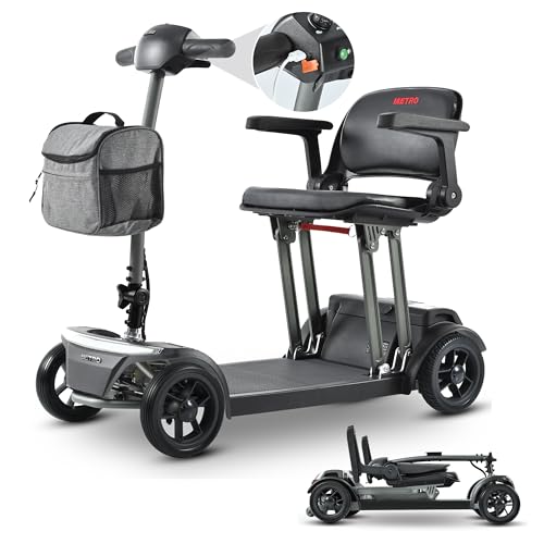 Image of Electric Mobility Scooter for Adults 4 Wheel Mobility, 265lbs Max Weight, Air-line Approved Electric Powered Wheelchair Power Scooters