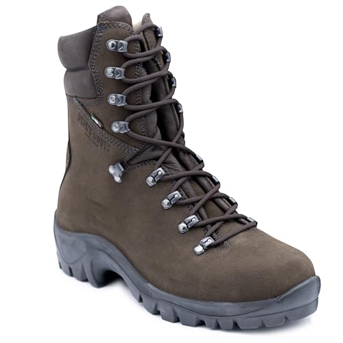 Drew's Boots Fire Hiker Wildland Firefighter Boots – Rugged, Full Leather Firefighting Boots for Comfort, Support, and Safety – Heat Resistant Work Shoes for Men, Brown Rough Out, 9.5 D