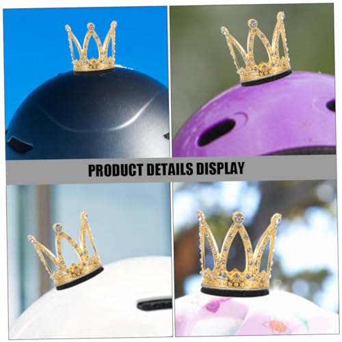 Corona de metal dorada para casco con gemas de imitación lujosas 6