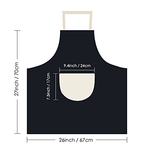 Tablier Chanceux No.35 bavoir de cuisine réglable noir idéal pour cuisiner à la maison - 3