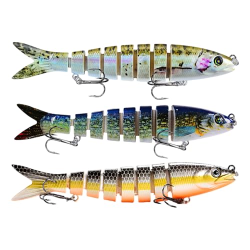 Fishing Lures Multi Jointed Fish Fishing Kits, Slow Sinking Lifelike Swimbaits Crankbaits Hard Baits...