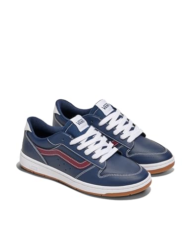 Vans Men's Ryland LS Shoe | Retro Court Sneakers with Tennis Inspired Fashion Details, Leather Dress Blues, 10