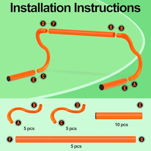 agility hurdles training equipment - speed hurdles and soccer cones with carrying bag for soccer football and track drills ideal for athletes speed and agility training