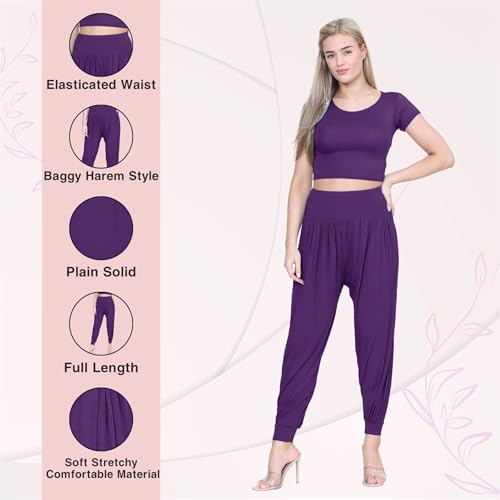 Leggings holgados Hareem Ali Baba morados en talla grande 48-50 de longitud completa 5