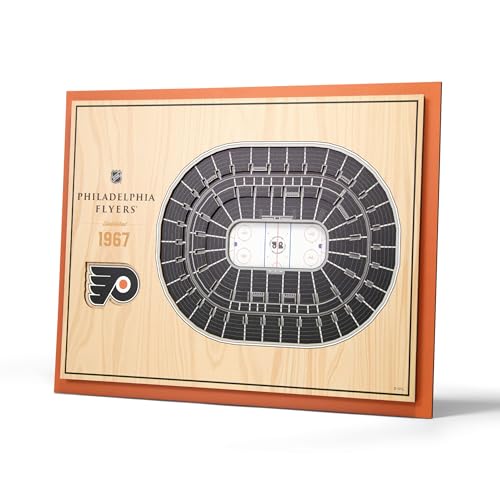 YouTheFan NHL Philadelphia Flyers 5-Layer Stadiumviews 3D Wall Art , 17" x 13" x 5/8"