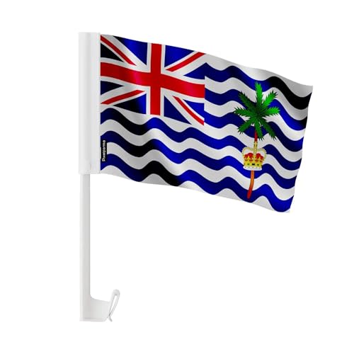 Drapeau Voiture Territoire Britannique Océan Indien en polyester de taille 30x45cm lot de 10