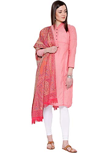 Women's Pashmina Wool Blend Indian Handicraft Woven Shawl | Soft Warm Scarf | Large Size Wrap (40 X 80 Inches)3