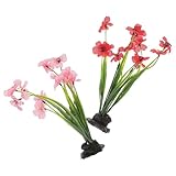 healvian 水槽用造花植物 リアルなプラスチック水生植物 淡水 海水対応の水槽景観装飾アクセサリー 2個セット