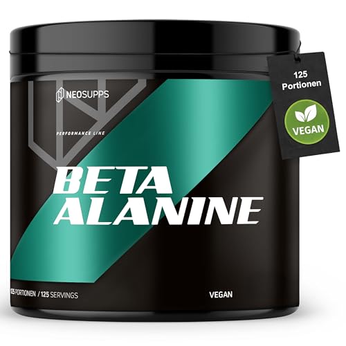Neosupps Beta Alanin Pulver 500 g, Hochdosierte Aminosäure für mehr Muskelausdauer, verbesserte Kondition, weniger Muskelermüdung, pre workout, Ideal für Kraftsport, Fitness & Ausdauertraining