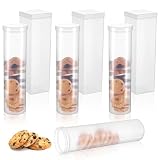 wutfuooo 6 Pcs Plastic Cracker Keeper Small Cracker Storage Containers Plastic Cookie Containers Round and Square Sizes Airtight Kitchen Container for Saltine Crackers Dry Food Storage Keep Fresh
