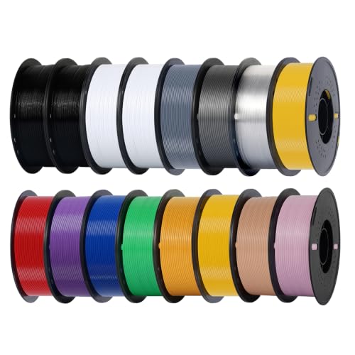 Kingroon 16KG PETG Filament Bundle 1.75mm for 3D Printer, 3D Printing Filament, Accuracy ±0,02mm,3D Printer Filament PET