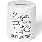 JUNIWORDS Spardose Sparbüchse, Engel ohne Flügel nennt Man Brandschutzprüfer (5157084)
