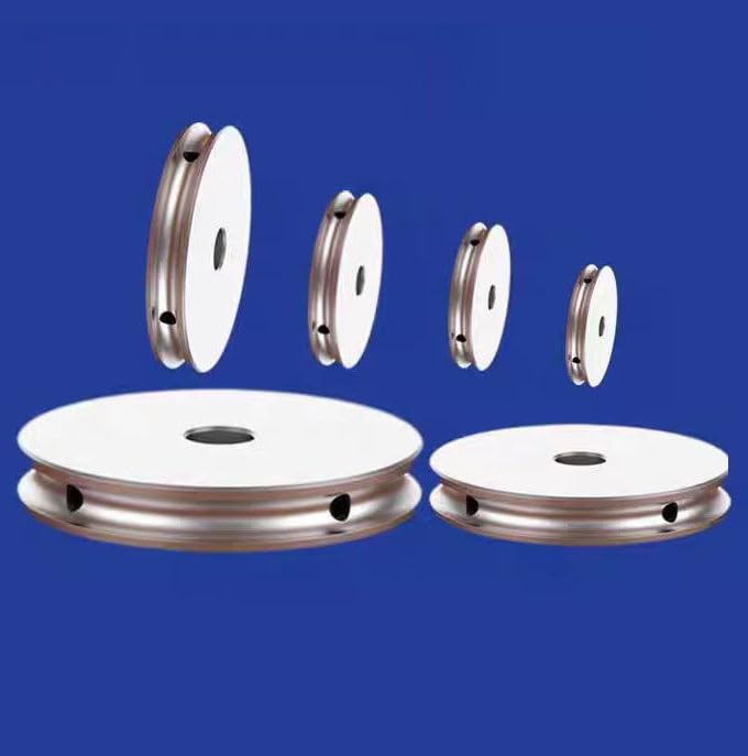 1Pcs 50mm OD Aluminum Alloy PU Round Top Wire Single Groove Belt Pulley, 5~20mm ID Width 6 Motor Drive Transmission Disc for Electric Motors(6mm)