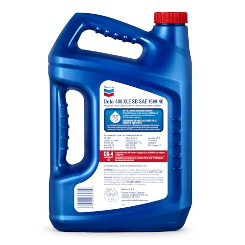 Image of Chevron Delo 400 XLE SAE Synblend Synthetic Blend Oil 15W40, 1 Gallon, Case of 3