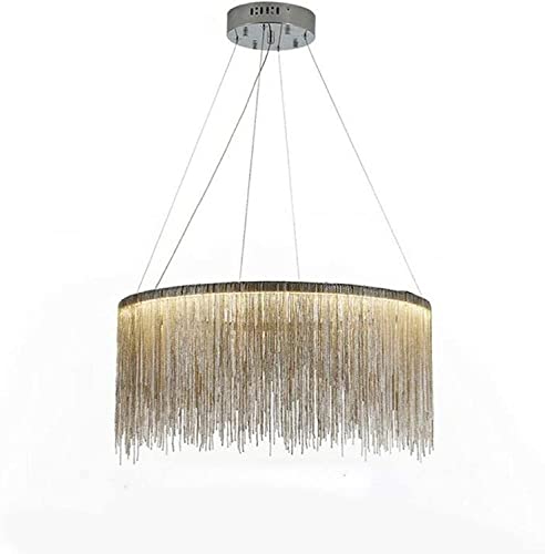 Luminaire suspendu LED métal franges 40cm lustre pour salon et salle à manger moderne