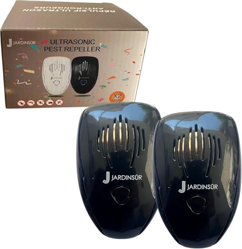 JardinSûr - Répulsif À Ultrasons Contre Les Nuisibles pour Intérieur – Pack De 2 – Couvre 140m² par Appareil – Repousse Souris, Rats, Rongeurs,...