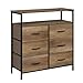 HOMECHO Cómoda de 6 Cajones de Tela Mueble Cómoda Dormitorio para Almacenamiento Armario Organizador para Dormitorio, Salón, Pasillo, y Cuarto de Bebé 80 x 30 x 82 cm (Marrón Claro)