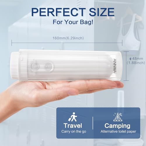 ANNWA Travel Portable Bidet Sprayer 140mL Nozzle 180° Adjustment IPX6 Handheld Bidet for Personal Hygiene Cleaning, Baby Wash, Postnatal Care, Perineal & Hemorrhoid Treatment(AM-US-NHJ002E) by ANNWA - Image 2