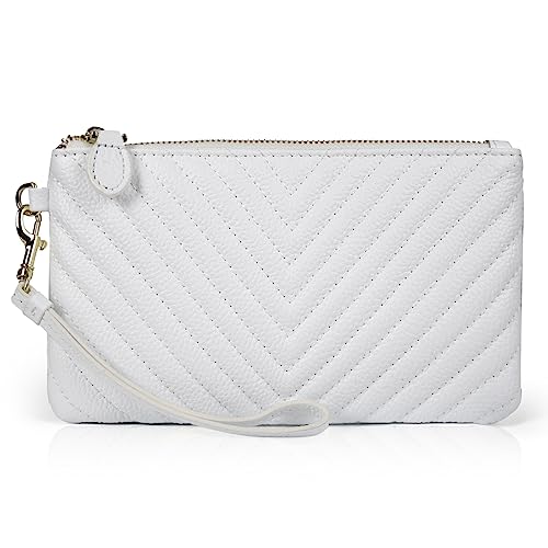 Sac à main en cuir d'agneau matelassé blanc befen avec bandoulière réglable