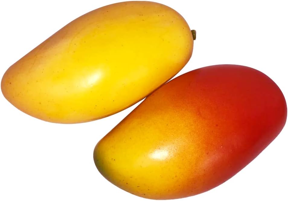 Lorigun 6 Pcs Artificial Mangoes Simulation Fake Fruit Home Decor Photo Props Restaurant Display Fruit Ornaments (Red & Yellow)