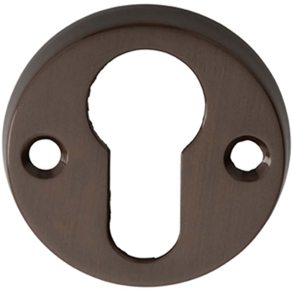 Loops Dark Bronze Matt 45Mm Euro Profile Open Escutcheon - 8Mm Depth - Dark Bronze Keyhole Cover | Door Keyhole Cylinder Plate Cover - For Use With Lever On Rose Door Handles - Door Fixing Hardware