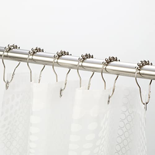 Amazer Shower Curtain Hooks Rings, Decorative Shower Curtain Hooks Rust Proof Stainless Steel Shower Curtain Rings, Shower Hooks For Shower Curtain Bathroom 12Pcs, Polished Chrome #TOP3