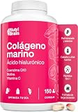 Colágeno Marino Hidrolizado Puro con Ácido Hialurónico, Coenzima Q10-150 días - Vitamina C y Biotina - Alta Biodisponibilidad - Péptidos Tipo I - Articulaciones, Piel, Pelo y Uñas - NUTRIBRAIN