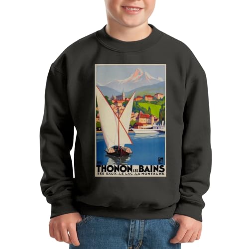 Sweat thonon enfant affiche vintage un cadeau souvenir de voyage original