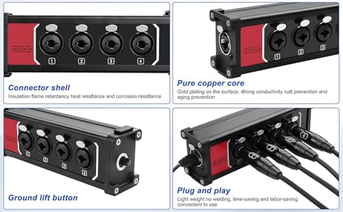 Extensor de audio TRS de 4 canales para eliminar ruidos y simplificar cables en estudio 3