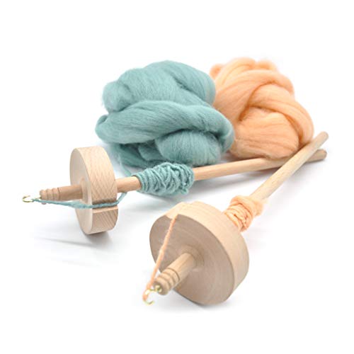 Niumanery Wood Drop Spindle Top Hand Whorl Spin