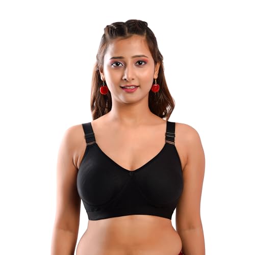 Image of Viral Girl Women's Wire-Free Cotton Hosiery Bra | Non-Padded, Full Coverage, Adjustable Straps | Soft Comfortable Innerwear with Hook & Eye Closure for Everyday Use