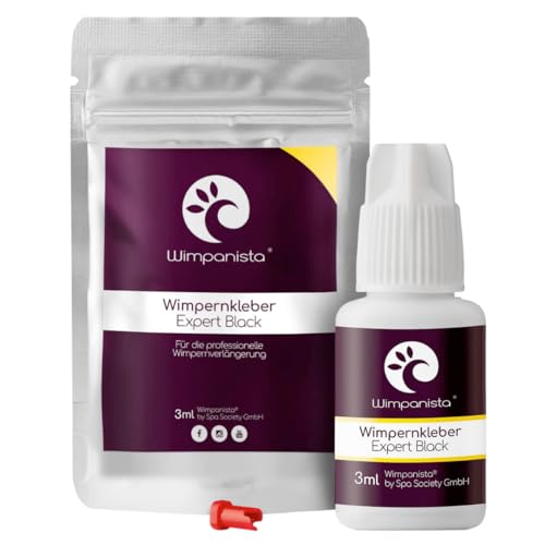 Wimpanista® Wimpernkleber Expert Black für die Wimpernverlängerung, 2-3 Sek. Trocknungszeit, Farbe Schwarz (3ml)