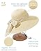 Senker Fashion Sun Hats for Women UV Protection, Wide Brim Beach Straw Derby Hat Packable Floppy for Summer Vacation UPF 50+ Beige