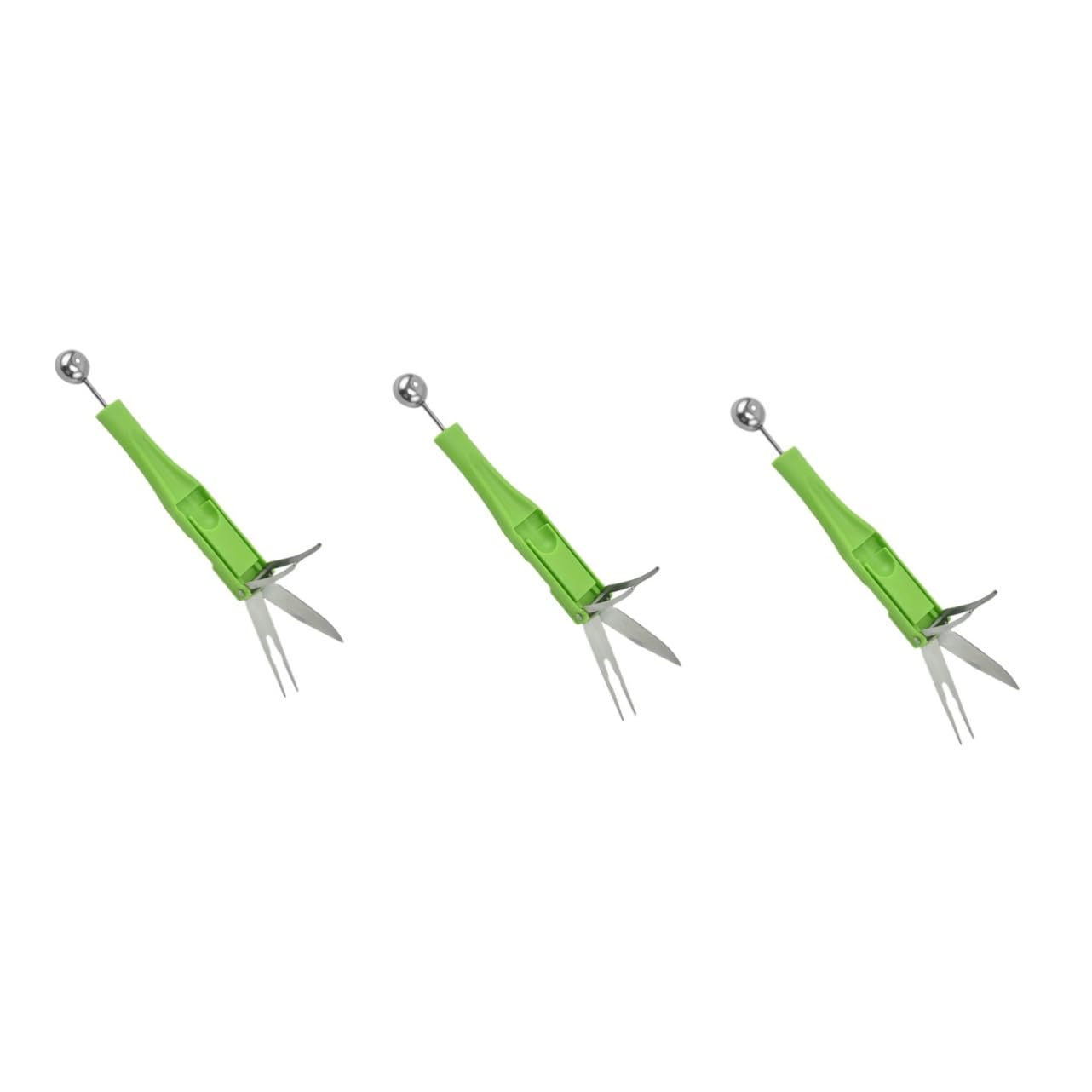 OUNONA 3piezas Cuchara De Melón Profesional De Acero Inoxidable Cortadora De Sandía y Helado Herramienta Multiusos Para Cocinas Para Fiestas y Reuniones