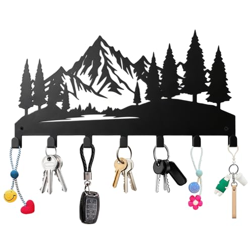 Appendichiavi da Muro con 7 Ganci, Portachiavi da Parete in Ferro, Portachiavi per Decorazione Murale, Gancio Portachiavi da Parete, Portachiavi da Appendere per Corridoio, Ingresso, Ufficio, Cucina