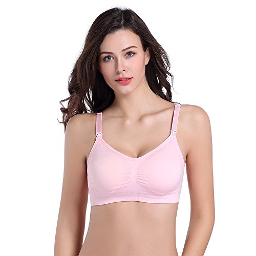 Image of STELLE Women's Soft Cotton Wireless Nursing Sleep Bra For Maternity /Breast Feeding