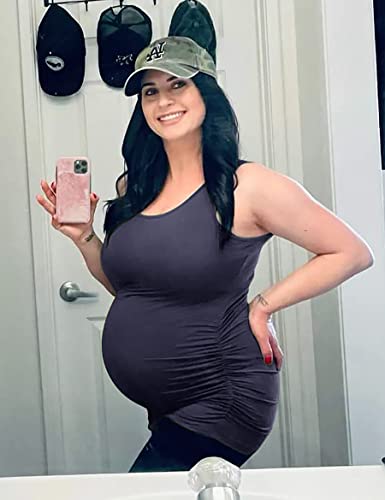 Maternity Tops Maternity Tank Top Maternity T Shirts Maternity Workout Tops Summer Maternity Clothes (Navy,M) #TOP1