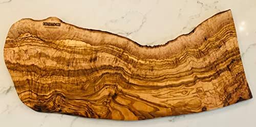 26" Rustic Handmade Olive Wood Bark Edge Charcuterie Board by Orchard Hardwoods- For Cutting, Chopping, Serving Cheese, Meat, Fruit. - In Sm 12, Med 16, Lg 20, XL 24 (XX-Large 26 x 8-10 inch)