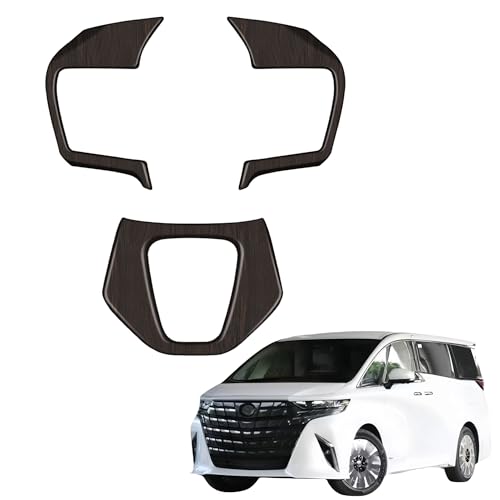 Kylorune 新型アルファード/ヴェルファイア 40系に対応 アクセサリー 専用 グッズ 内装パーツ ステアリングパネル カバー ガーニッシュ 保護カバー インテリアパネル(艶消し木目調)