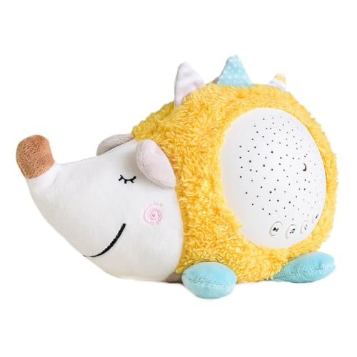 Lampe de projection musicale avec ciel étoilé doux et doudou hérisson coton sans piles