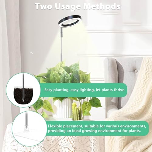 yadoker Plant Grow Light, LED Growing Light Full Spectrum for Indoor Plants,Height Adjustable, Automatic Timer, 5V Low Safe Voltage,Idea for Small Plant Light(3 Pack)