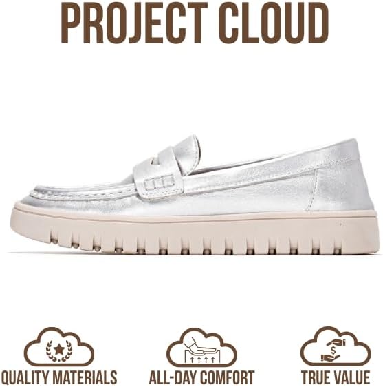 Project Cloud 100% Genuine Leather Loafers for Women – Memory Foam Insoles Slip On Shoes for Women – Lightweight Womens Shoes – Non Slip Womens Loafers (Filide1) - Image 3