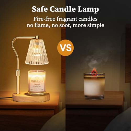 seenlast Candle Warmer Lamp with Timer Dimmer Adjustable Height for New Home Bedroom,Mothers Day Gifts,Vintage Home Decor for Scented Jar — view 4