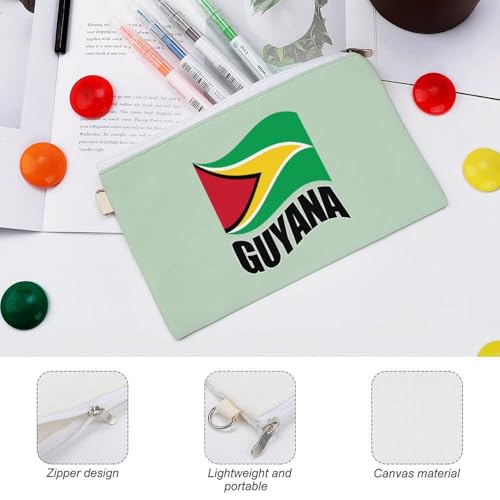 Guyana Flag Guyanese Fashion Coin Purse Change Makeup Bag Canvas Pencil Pouch Travel3