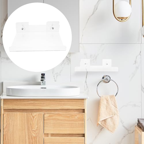Estante de pared sin taladro de acrílico transparente baño 8