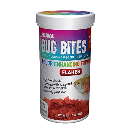 Fluval Bug Bites Color Enhancing Fish Food for Tropical Fish, 3.17 oz, Brown