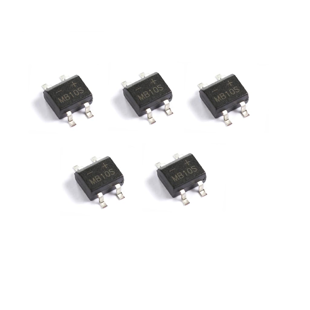 MB10S Bridge Rectifier, 1A 1000V SMD Diode, Single Phase, for Power Supply Circuit PCB DIY Projects Pack of (10)-image-7