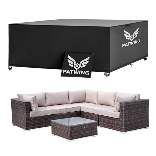 PATWING Copertura per Mobili da Giardino,Copertura Tavolo Esterno Impermeabile,Esterno Copritavolo Impermeabile Antivento Resistente allo Anti UV,per Sedie Terrazza Rettangolare (170*94*70cm)